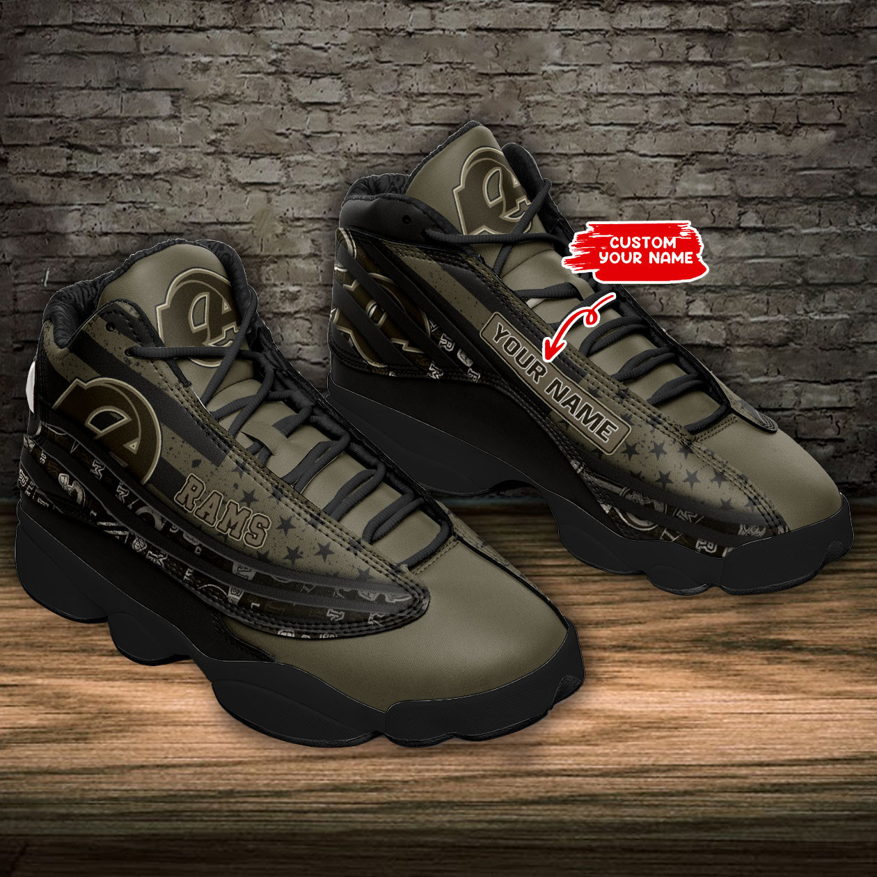 los angeles rams personalized ajd13 sneakers bg183 51mwm