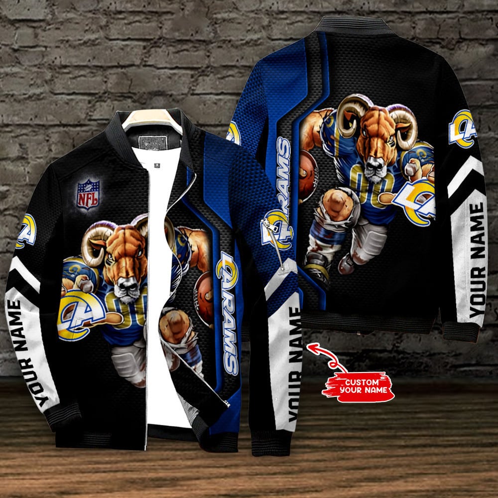 los angeles rams personalized bomber jacket bg559 qcwik