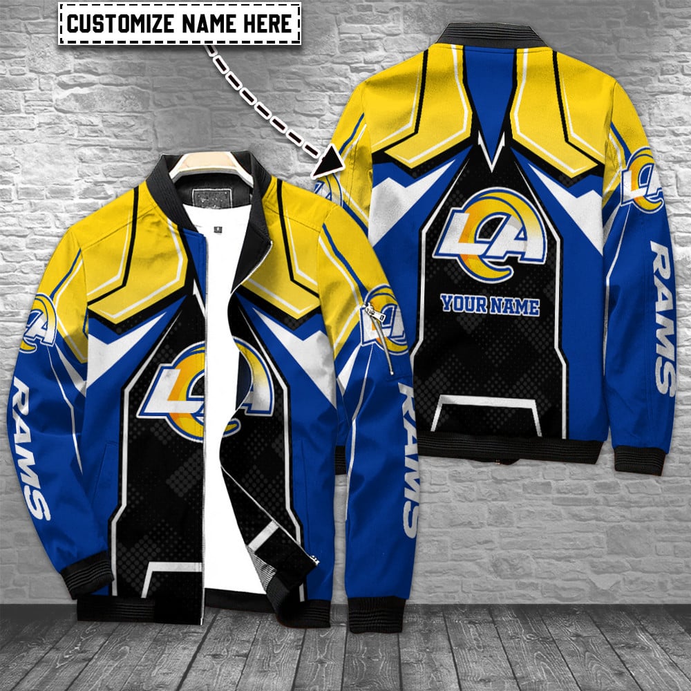 los angeles rams personalized bomber jacket bg650 uawvf