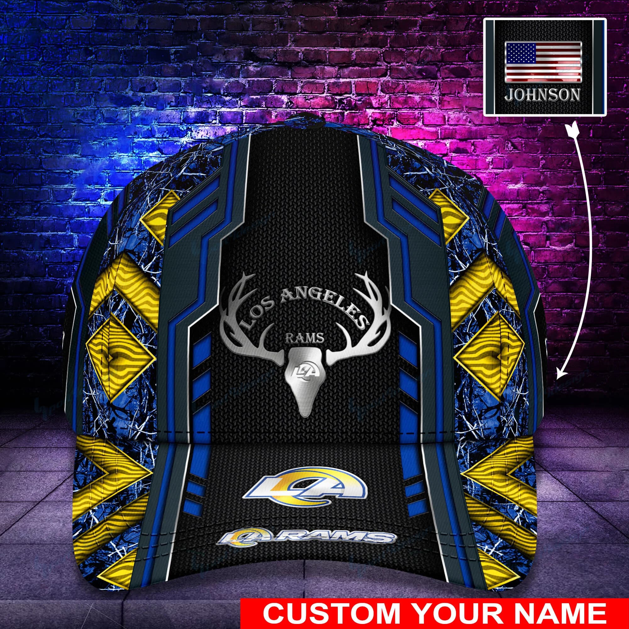 los angeles rams personalized classic cap bg461 fwote
