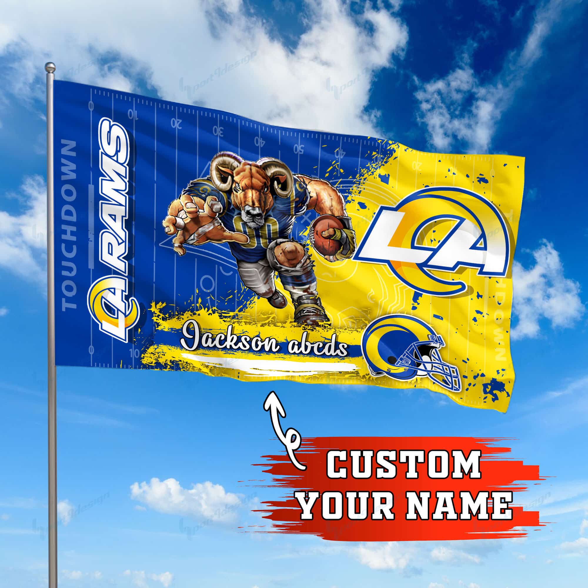los angeles rams personalized flag 254 eeyfl