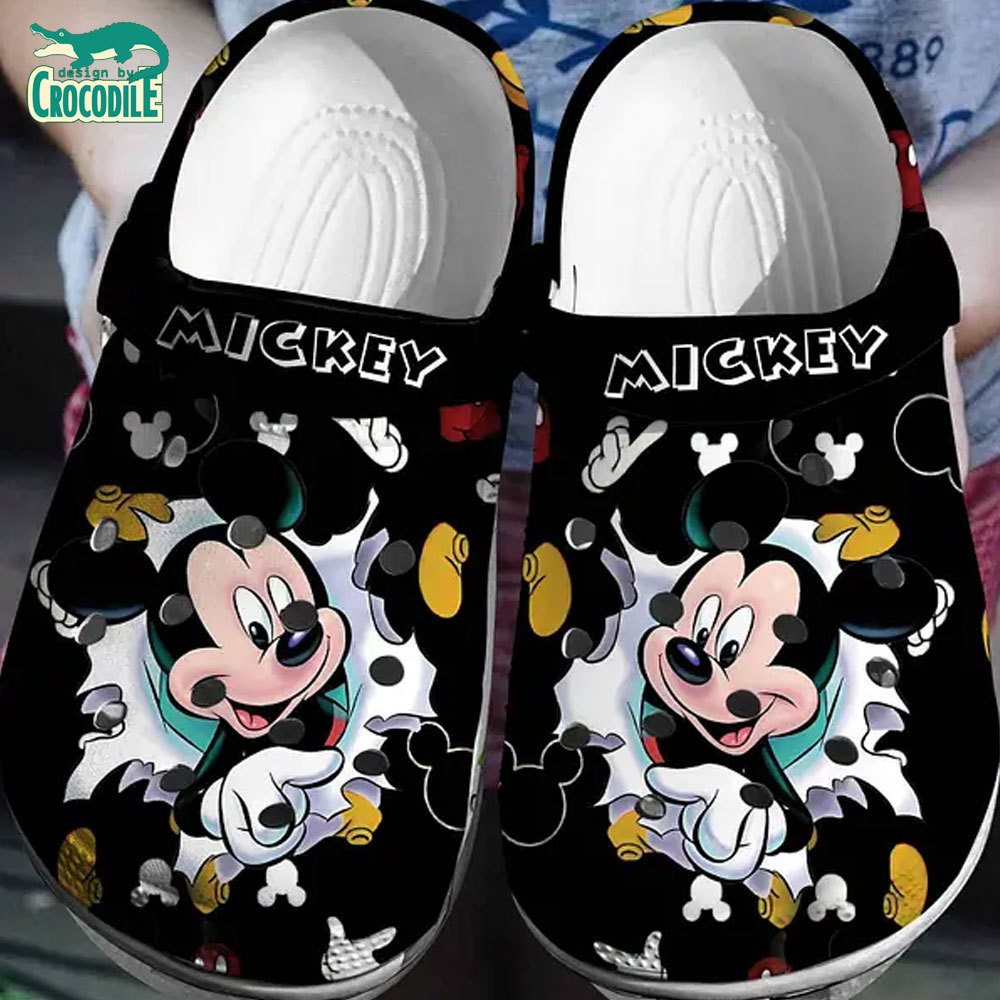 loughing mickey mouse black clogs for kids 26 adults syzxk