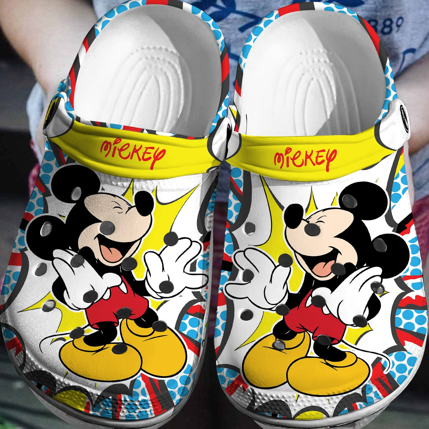 loughing mickey mouse colorful clogs for kids 26 adults zrtp3