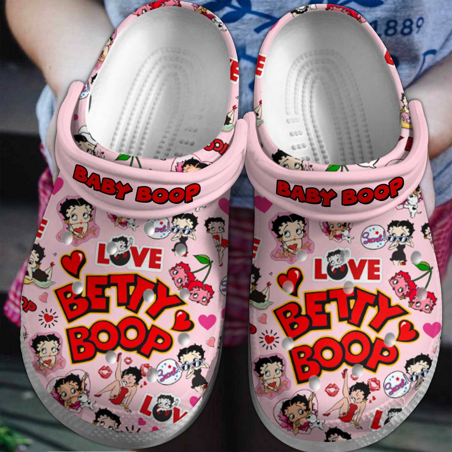 love betty boop cartoon pink clogs for kids and adults jkayy