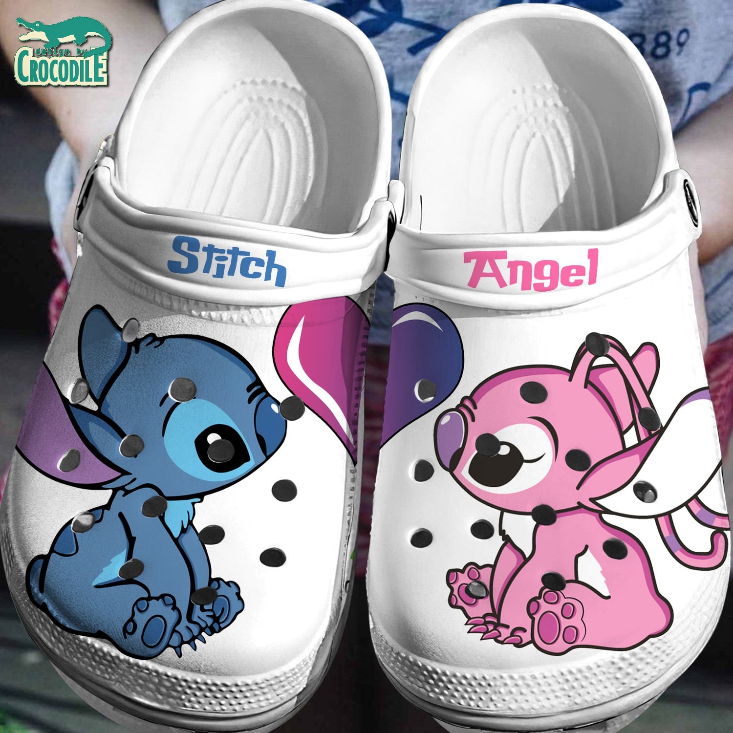 love eyes stitch and angle white clogs for kids 26 adults vktga