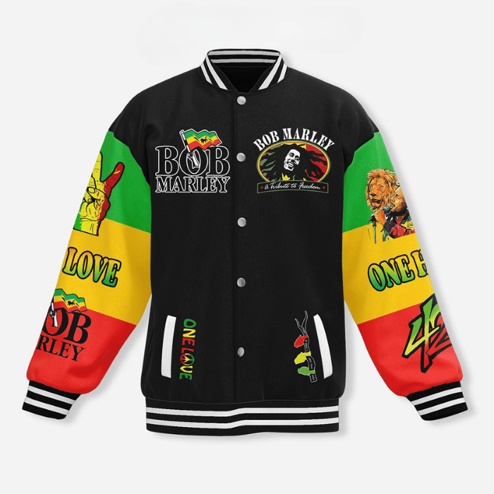 love the life you live bob marley hippie baseball jacket a9ezp