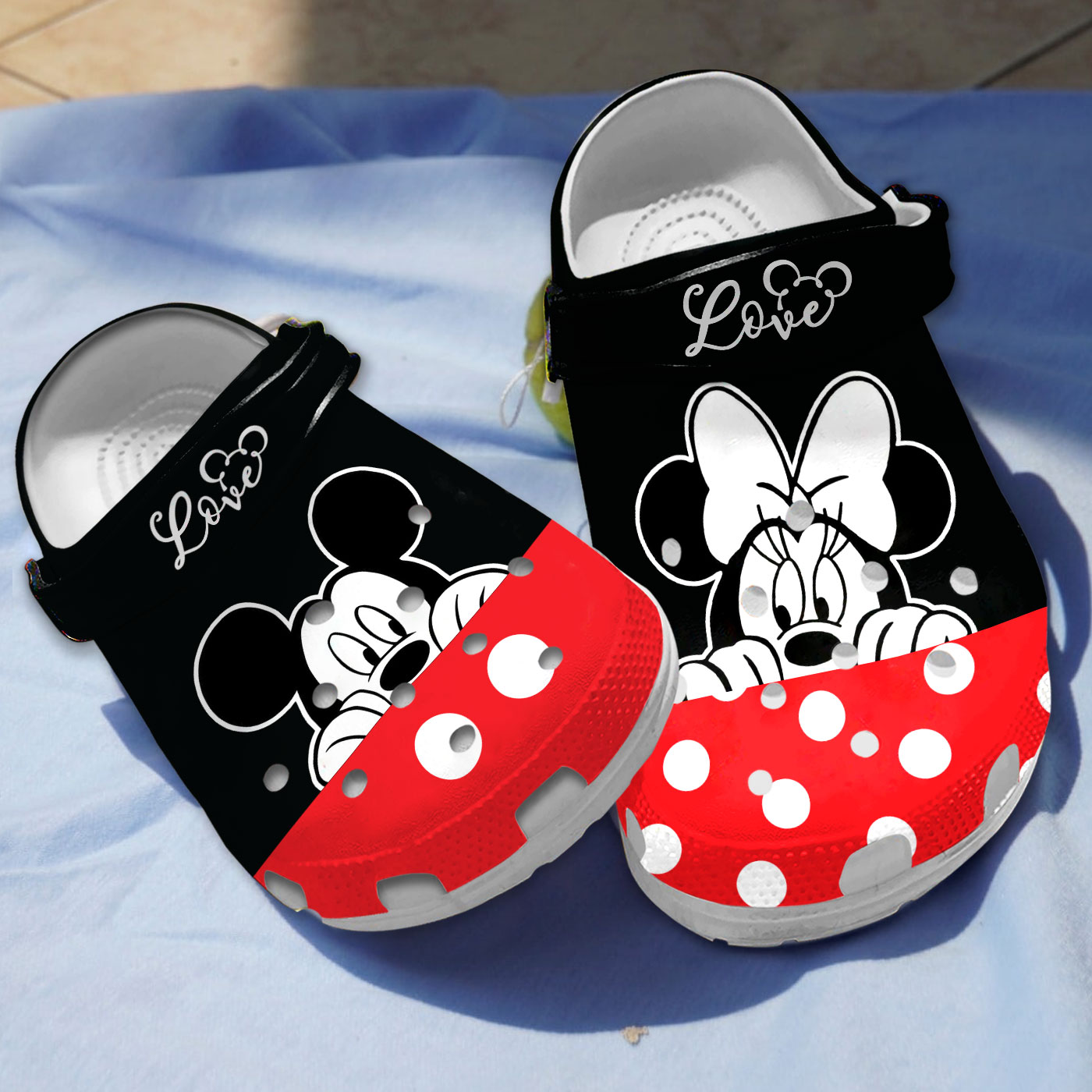lovely mickey and minnie black 26 red cartoon clogs for kids and adults ggaie