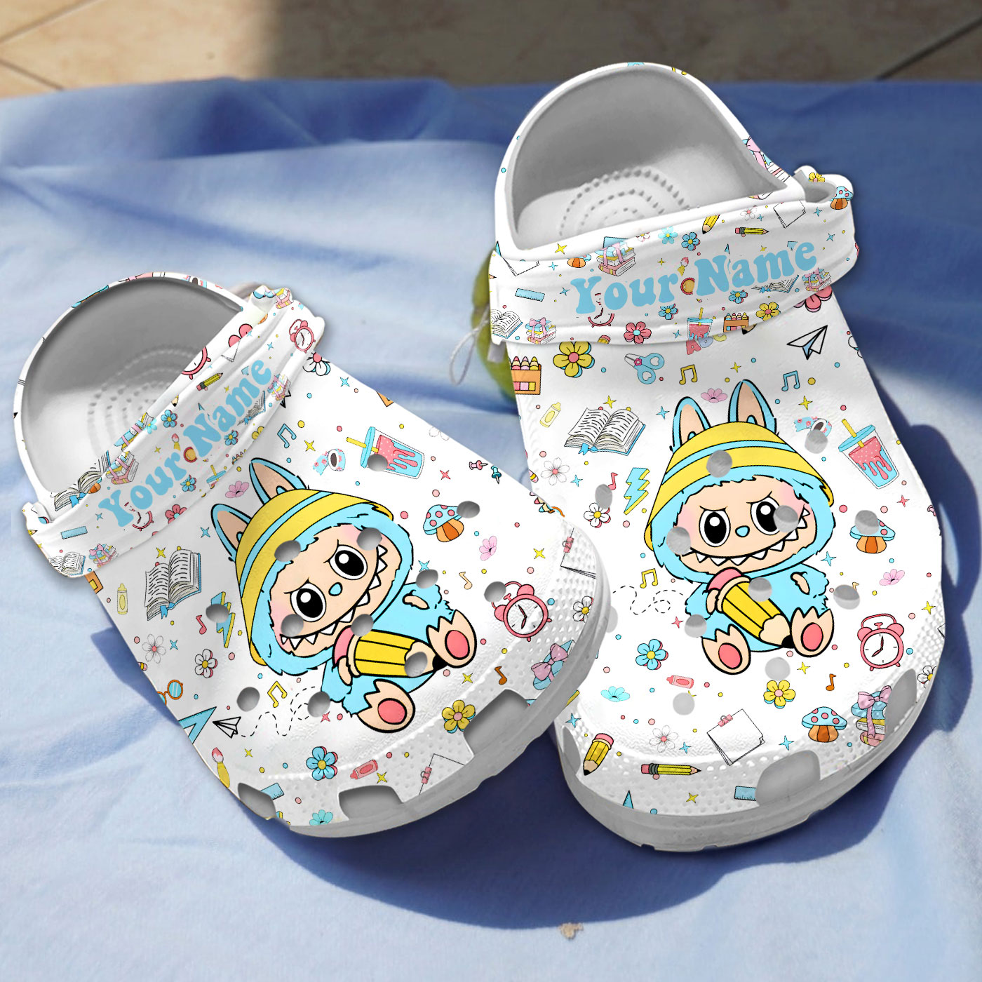 lovely monsters labubu at school cartoon clogs for kids 26 adults rtflj