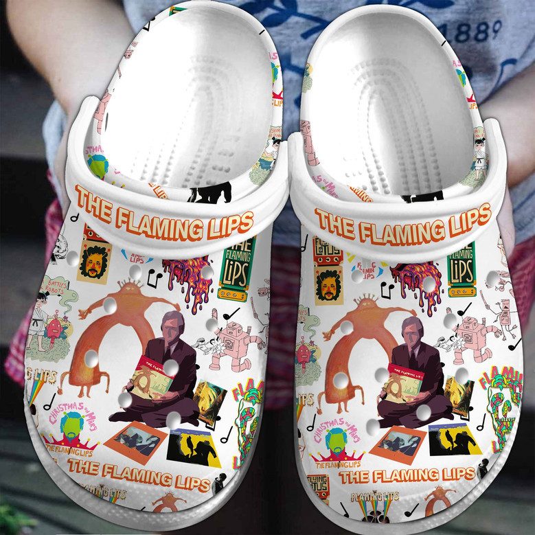 lovely white sandals the flaming lips rock band clogs for kids and adults 72vl0