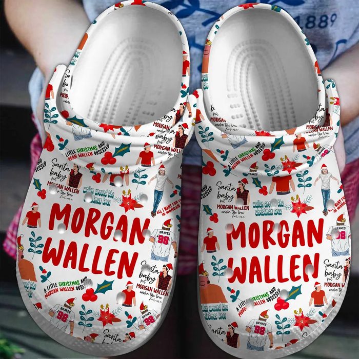 merry christmas singer morgan wallen white clogs shoes tfjqe