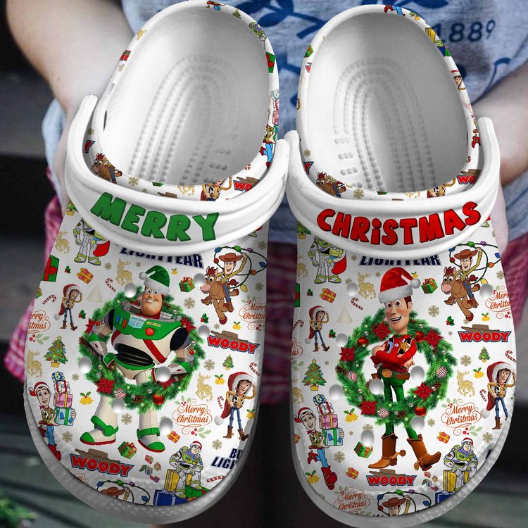 merry christmas toy story cartoon white clogs for kids 26 adults 8taw4