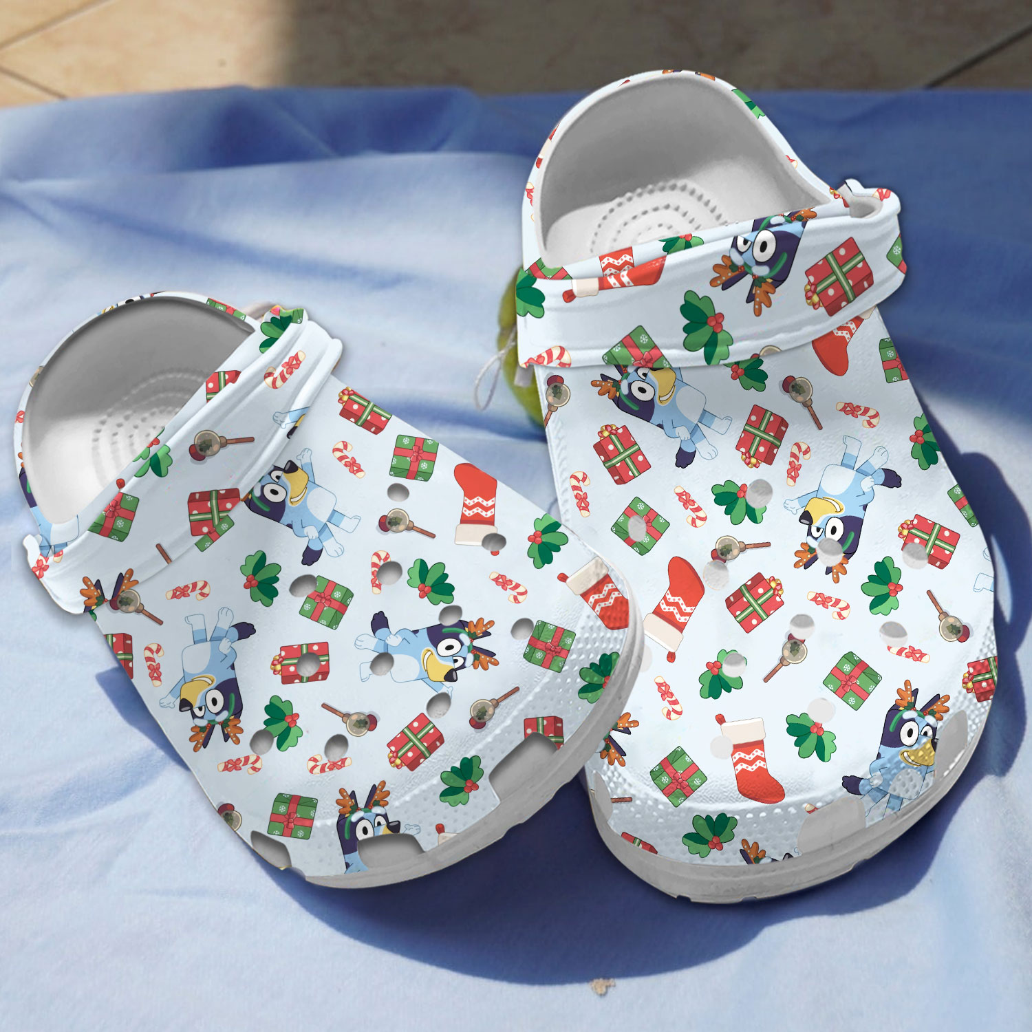 merry christmas with bluey cartoon clogs for kids and adults ihp4i