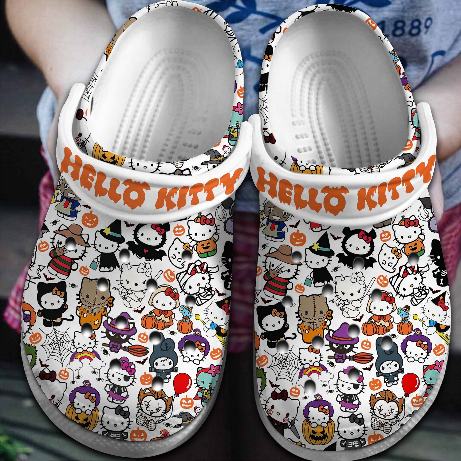 merry halloween hello kitty orange clogs for kids and adults e9tuh