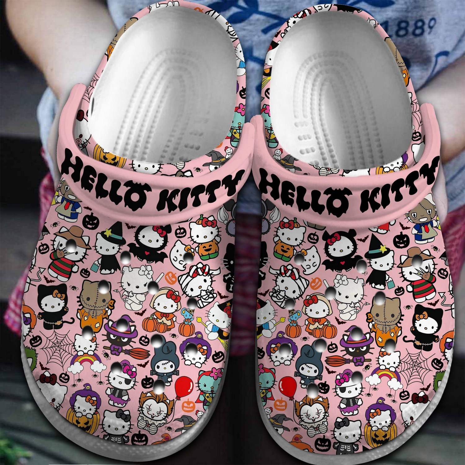 merry halloween hello kitty pink clogs for kids and adults ehgzh