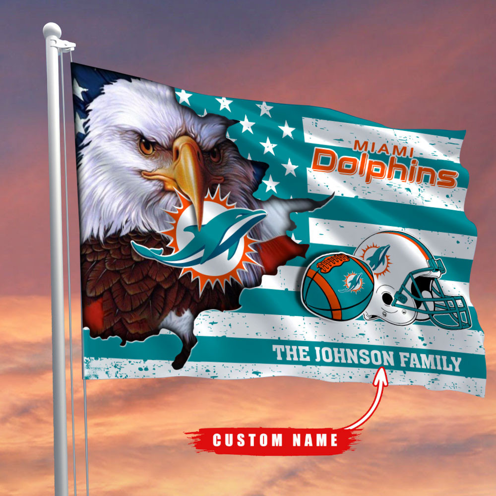 miami dolphins flag custom name f2vwu