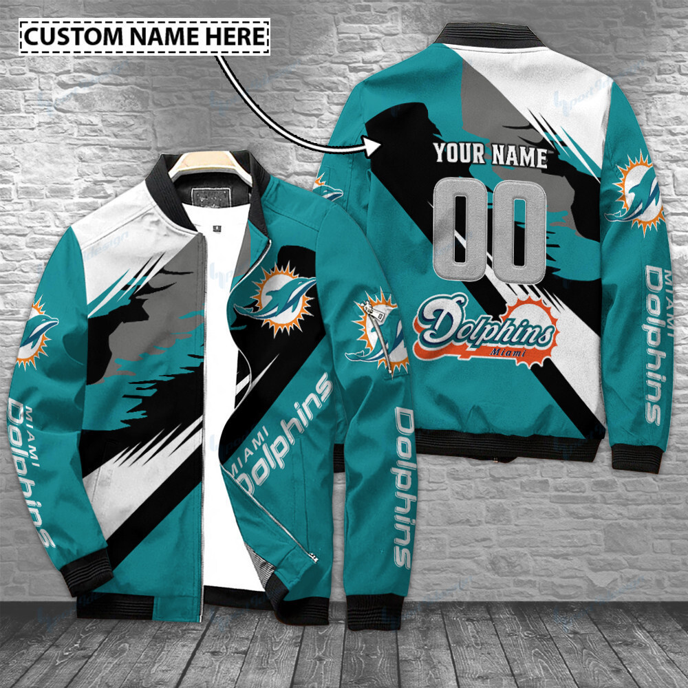 miami dolphins personalized bomber jacket bg343 p0vom