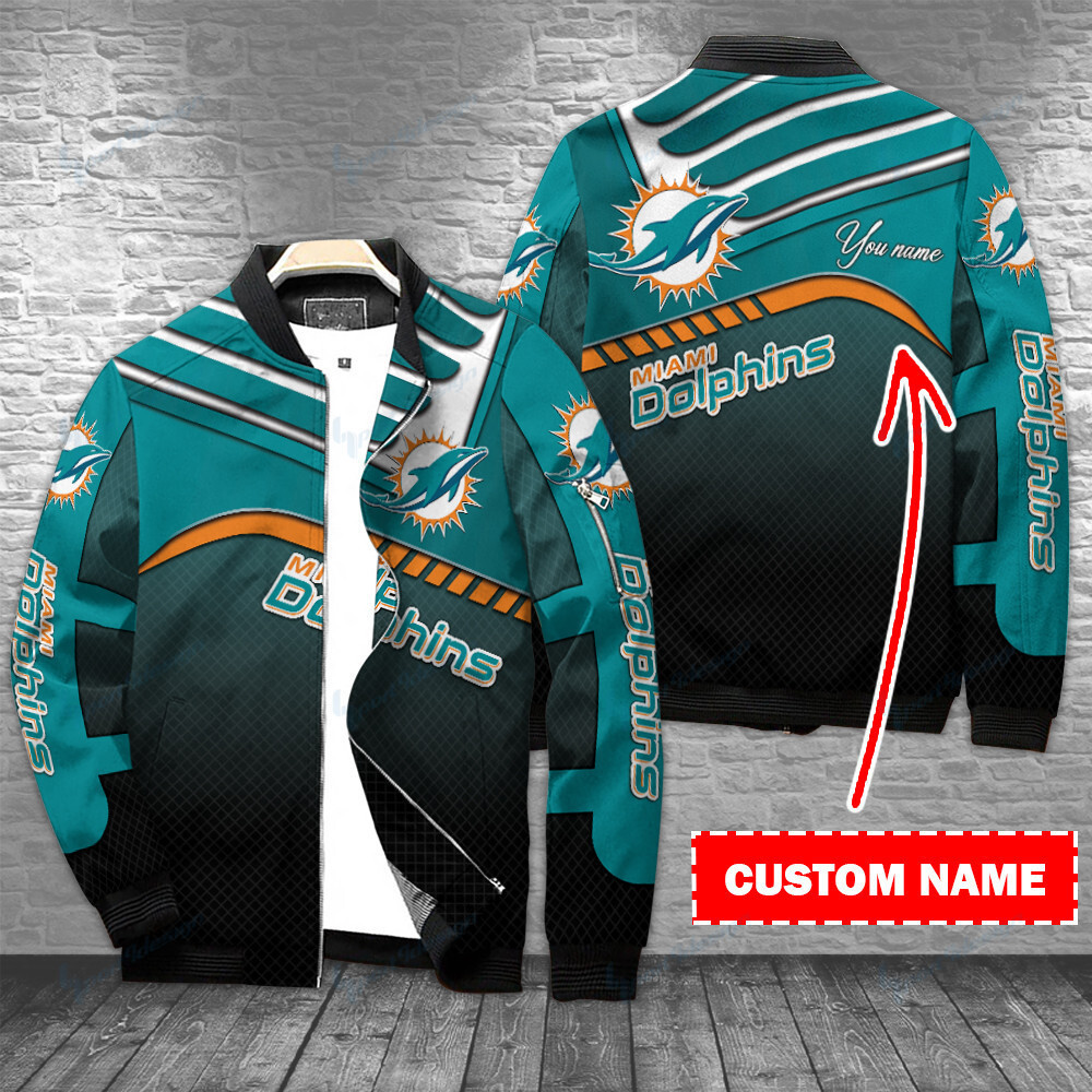 miami dolphins personalized bomber jacket bg401 p5bbv