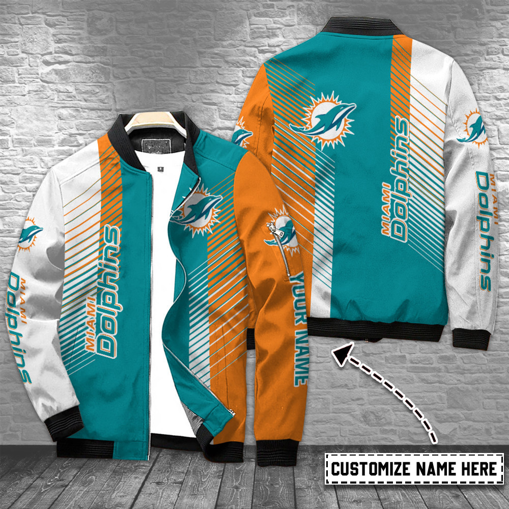 miami dolphins personalized bomber jacket bg546 p8qvj