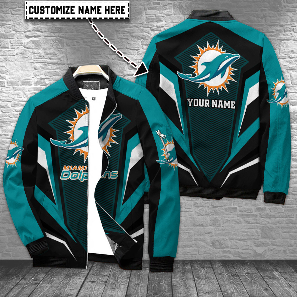 miami dolphins personalized bomber jacket bg682 jefnn