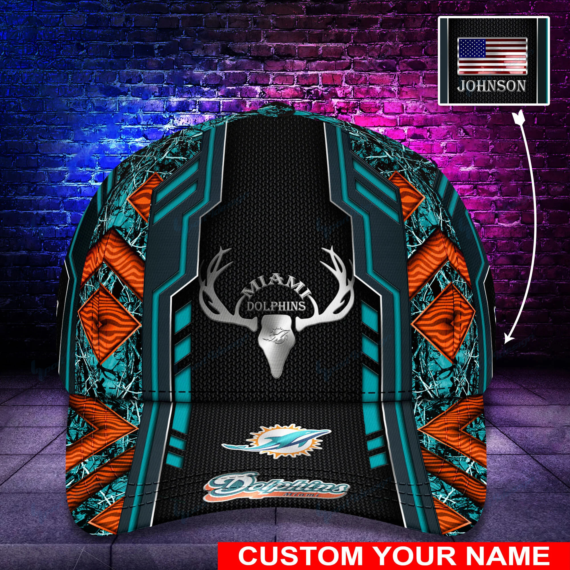 miami dolphins personalized classic cap bg462 wyiyr