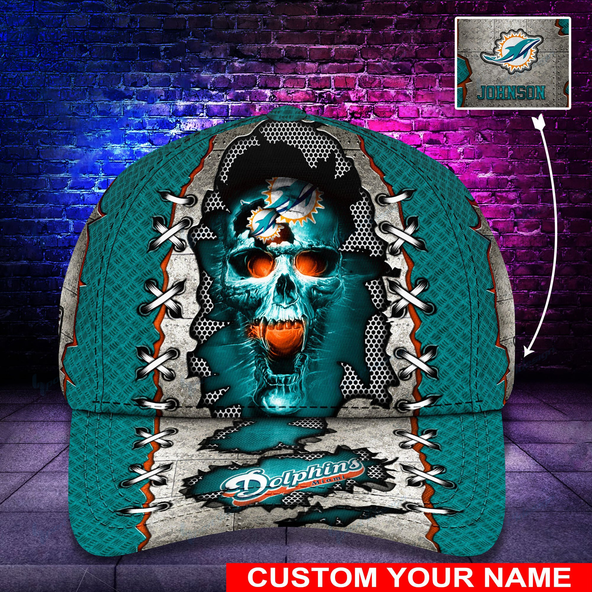 miami dolphins personalized classic cap bg493 2cjgi