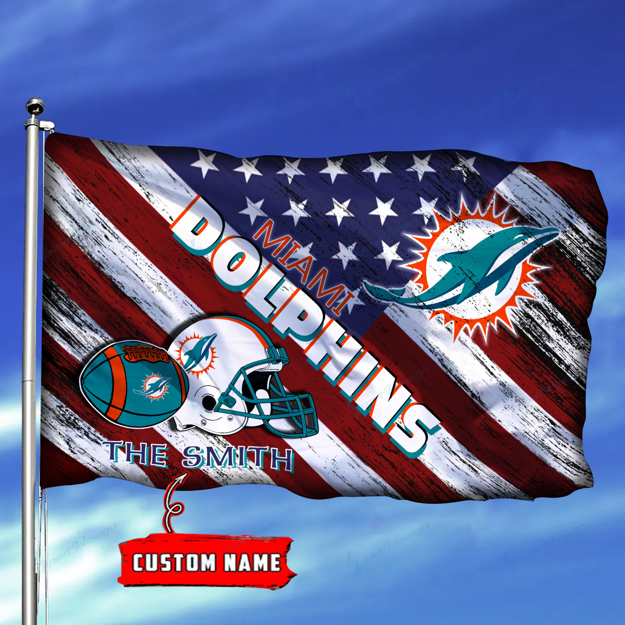 miami dolphins personalized flag 151 smcb8
