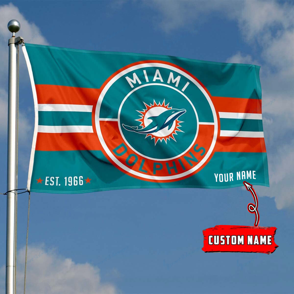 miami dolphins personalized flag 183 yxrux