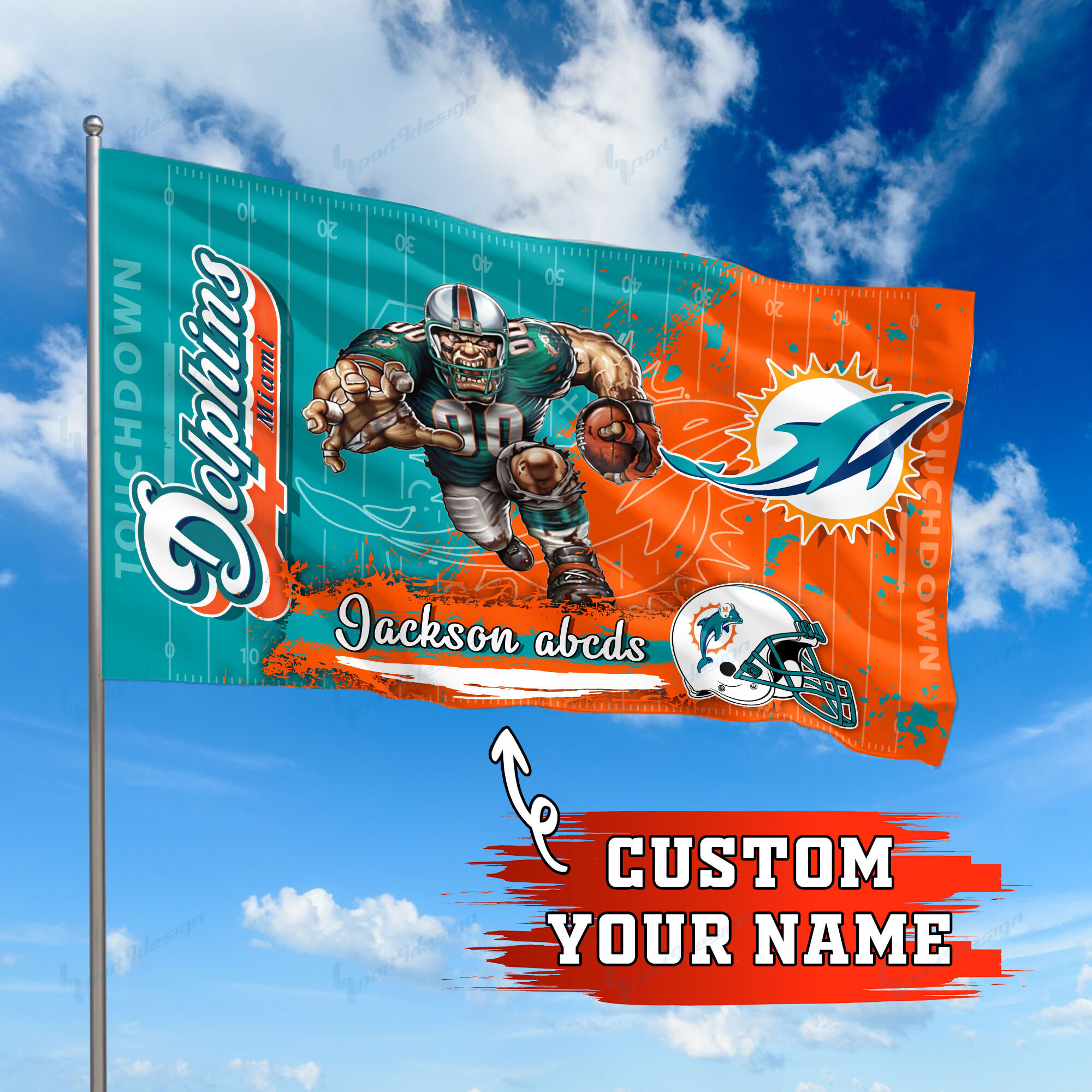 miami dolphins personalized flag 255 c5z1z