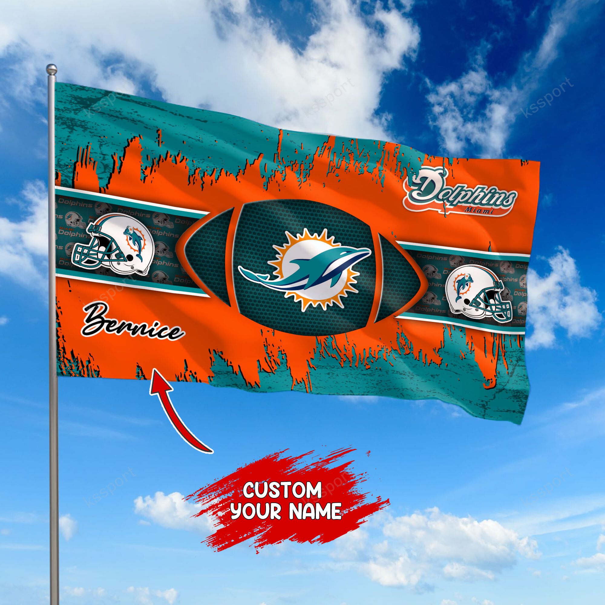 miami dolphins personalized flag 392 2r5mv