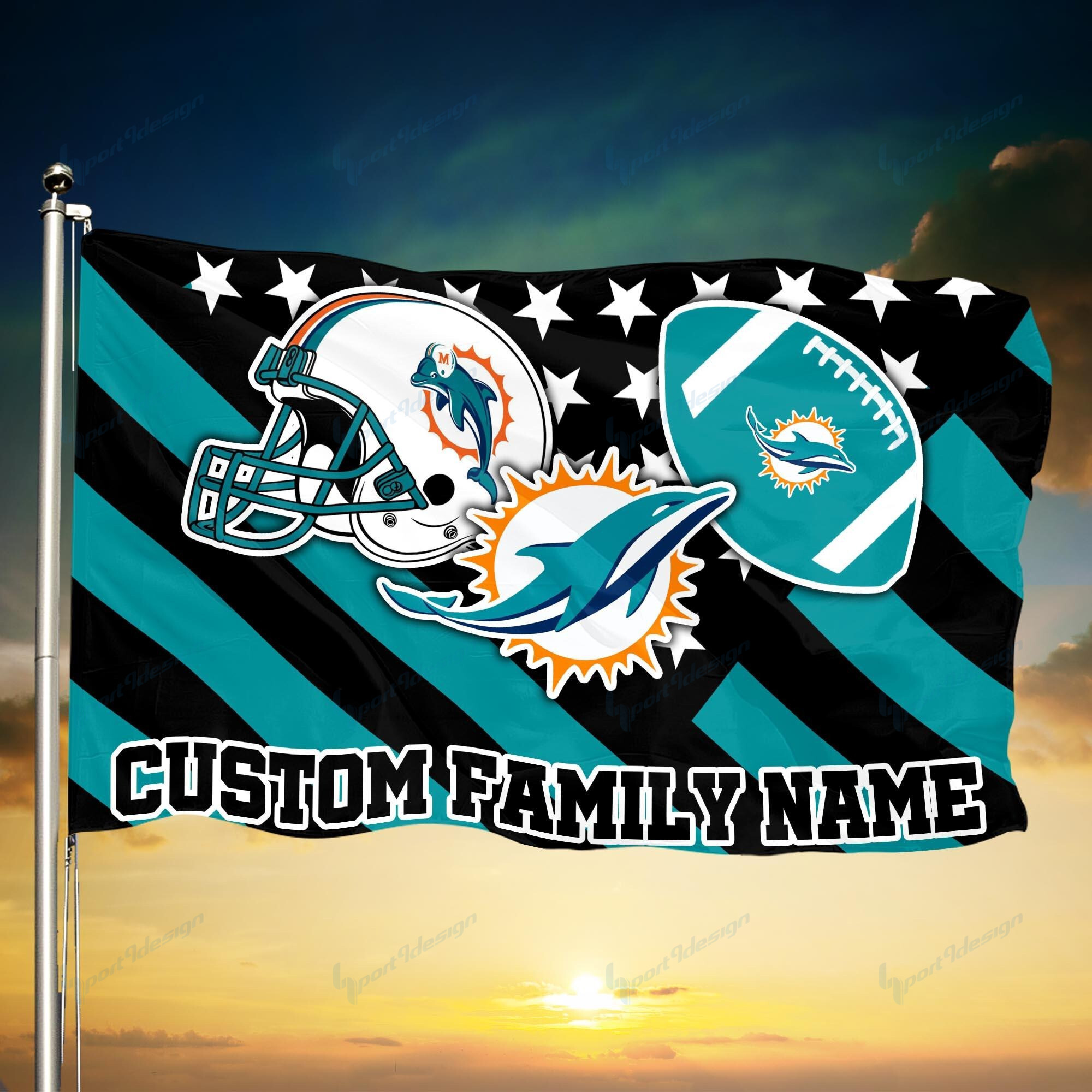 miami dolphins personalized flag 82 fwzam