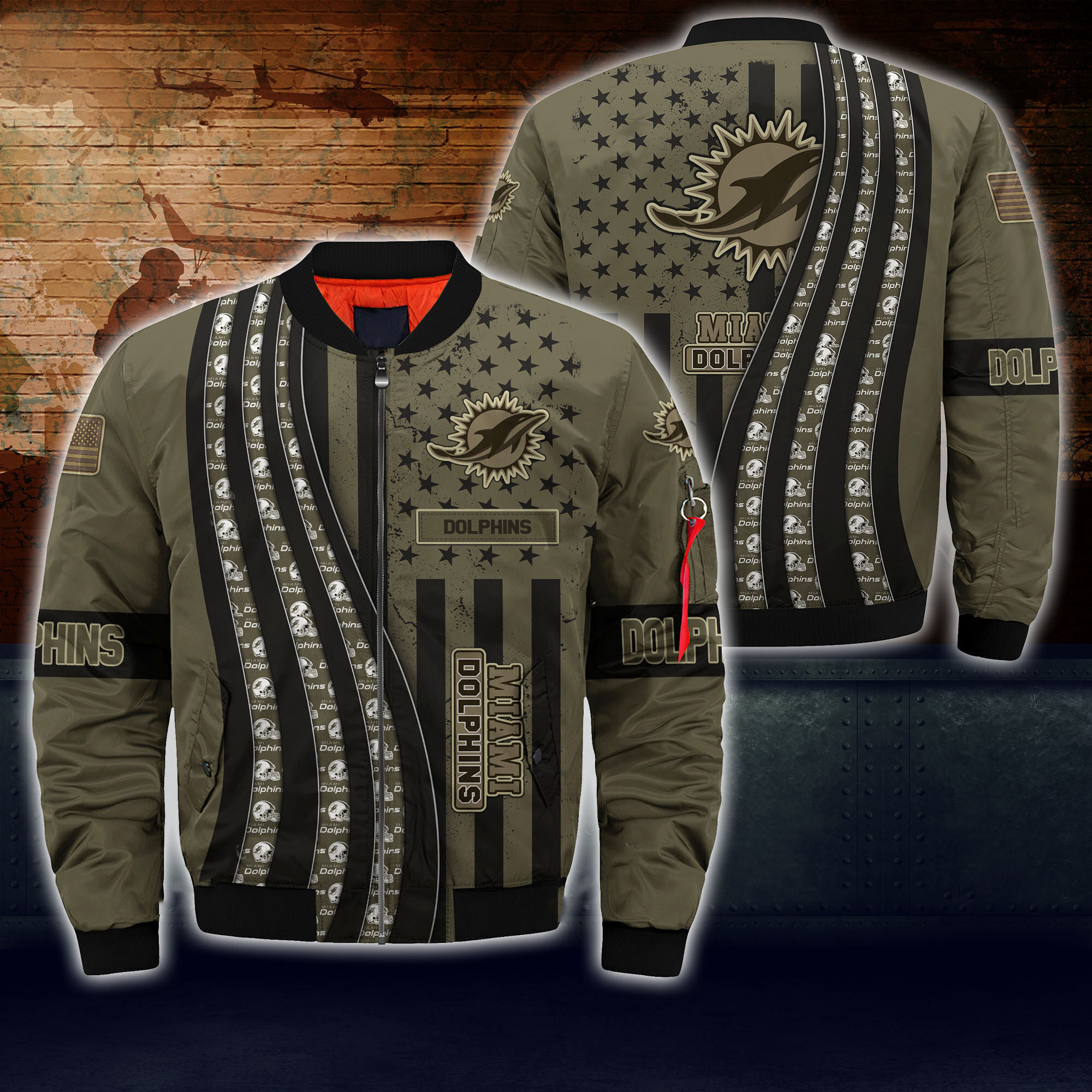 miami dolphins thick bomber jacket cs88 xbmxg