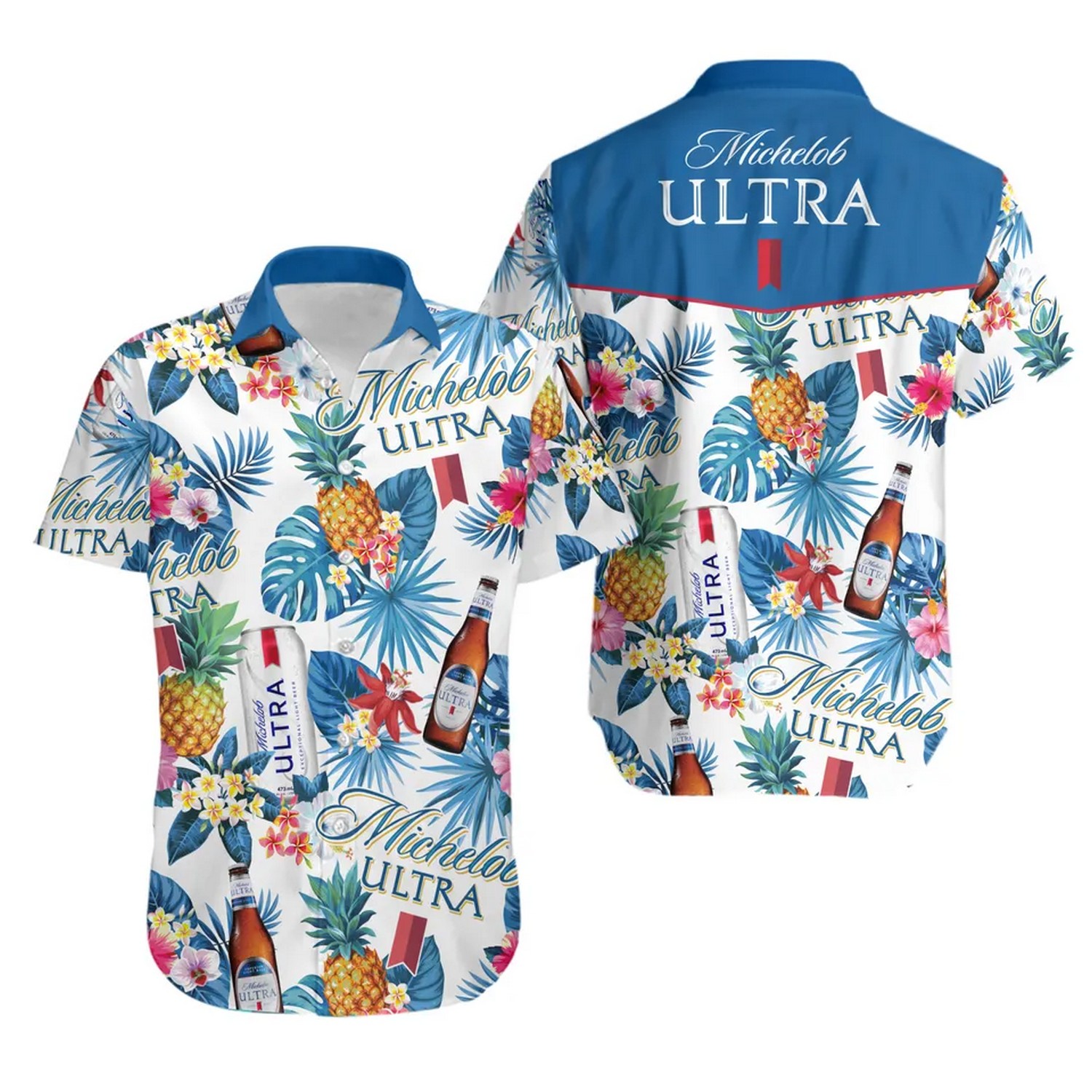 michelob ultra beer summer hawaiian shirt qdyh4