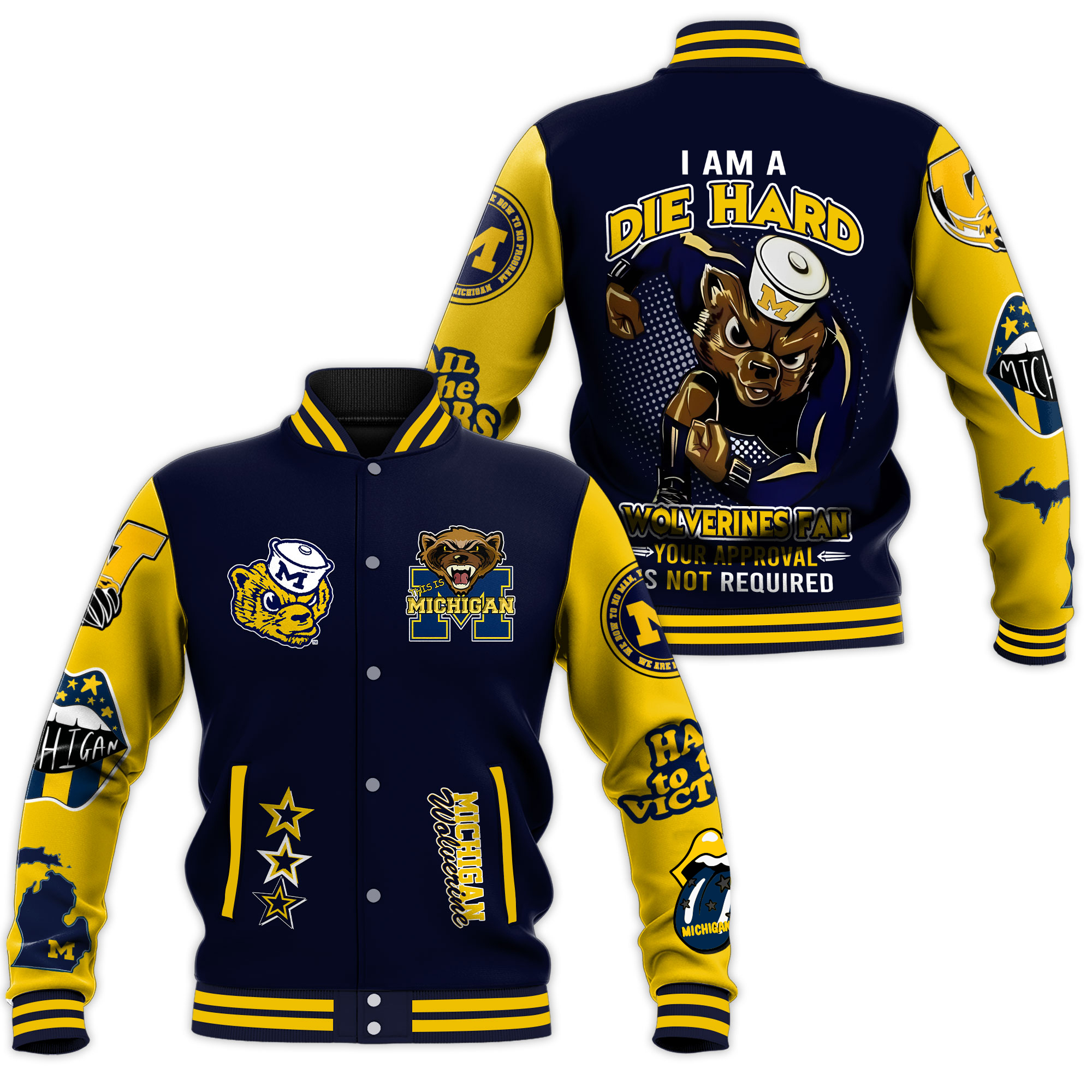 michigan city wolverine hockey varsity sporty baseball jacket hgrqr