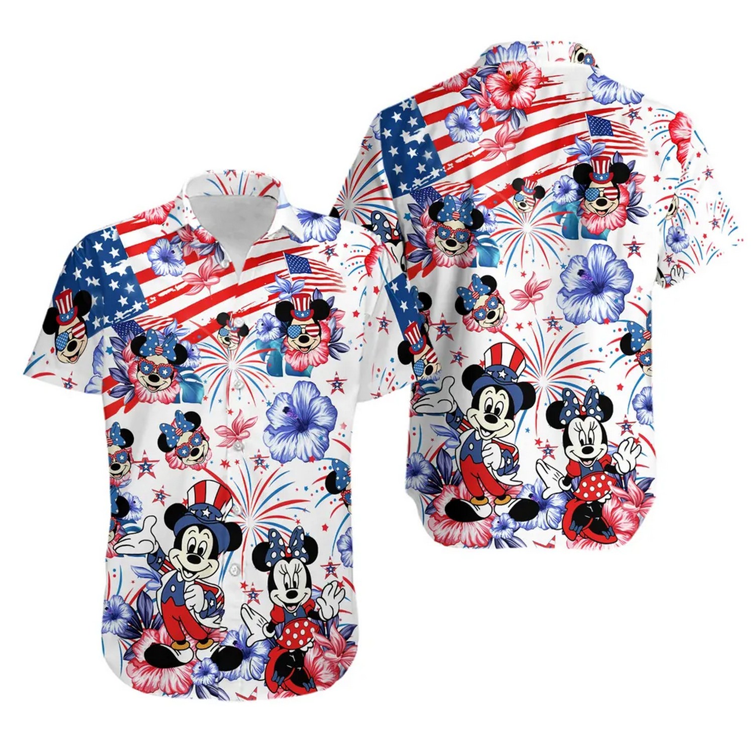 mickey mouse flags american hawaiian shirt pqn9s