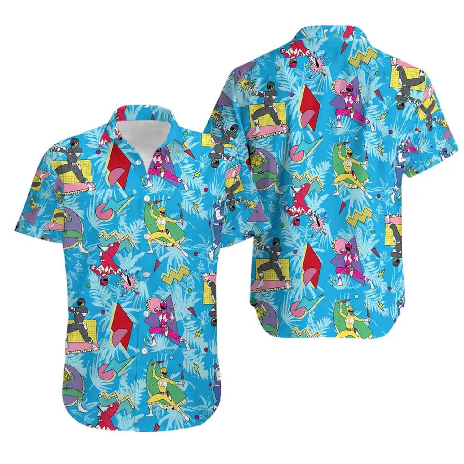 mighty morphin power ranger hawaiian shirt z1xjs