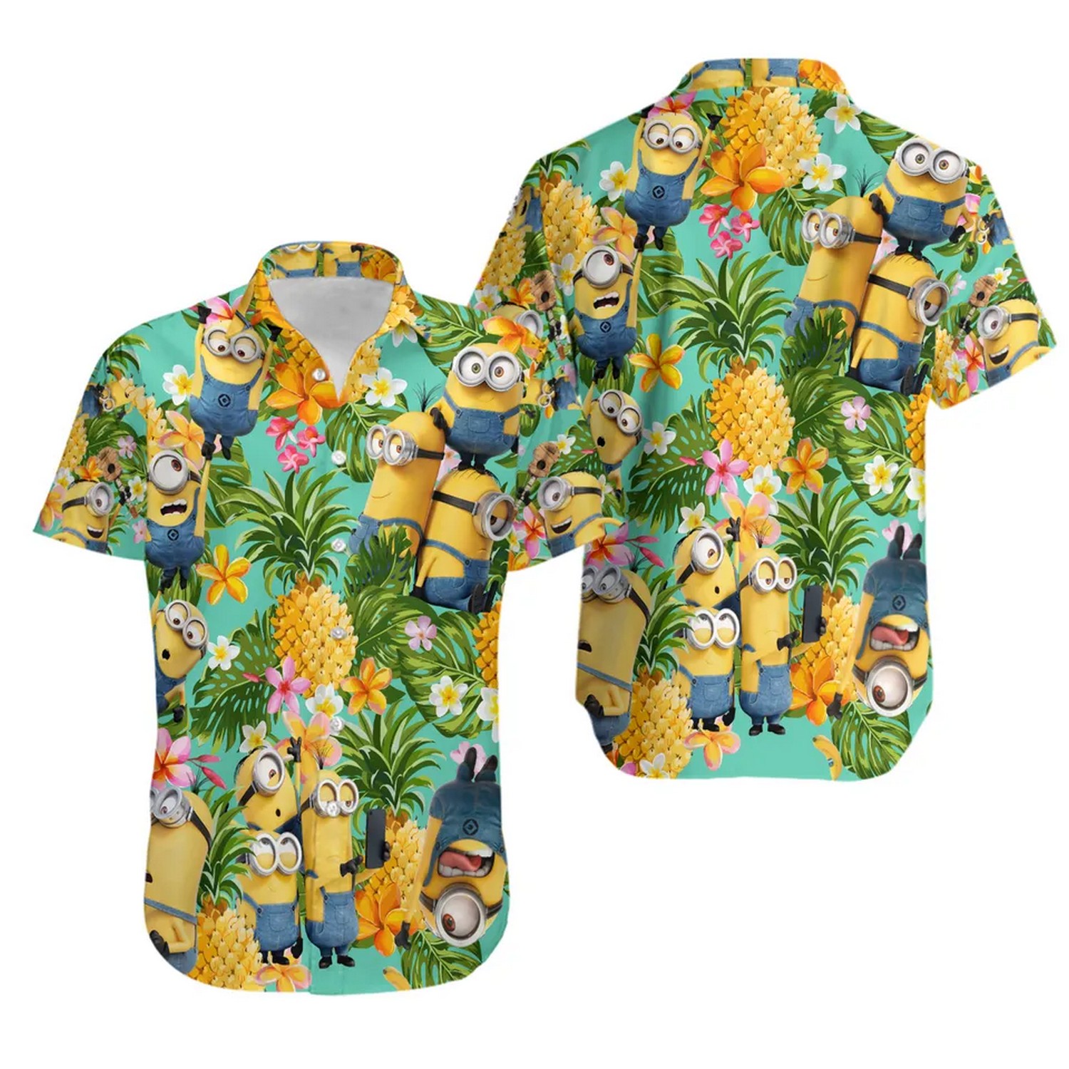 minions tropical green hawaiian shirt vcvrr