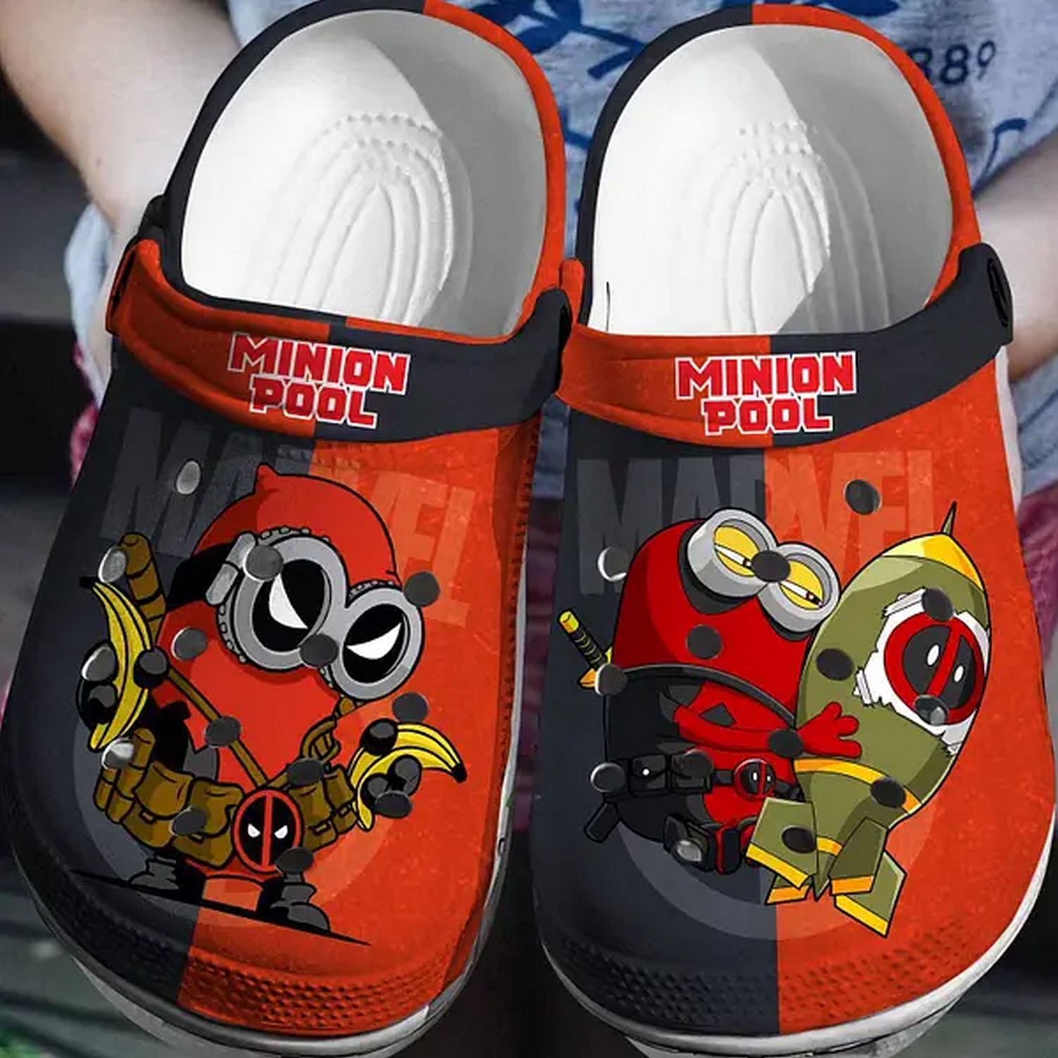 minions x deadpool cute minionpool clogs for kids 26 adults cgerc