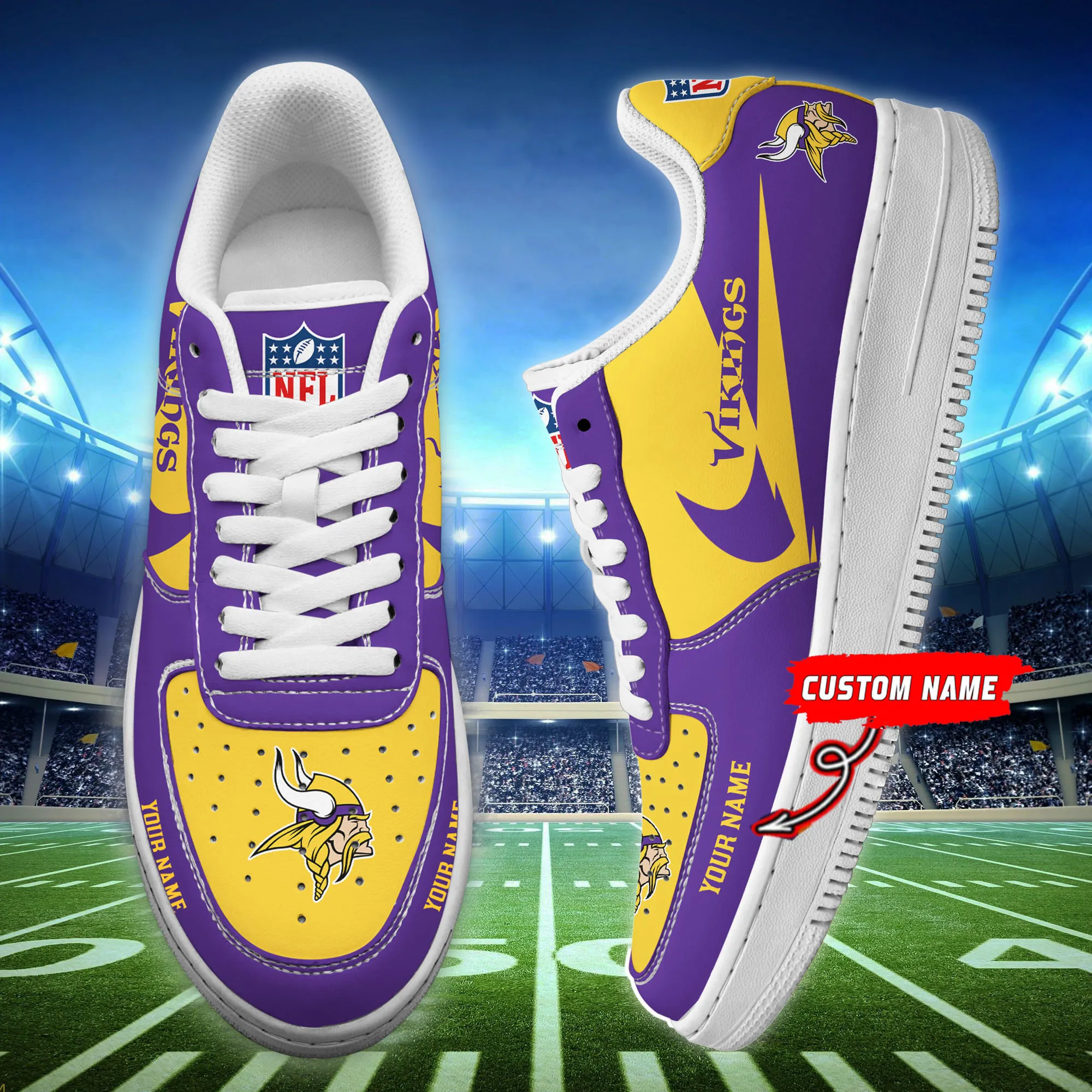 minnesota vikings personalized af1 shoes bg211 hwdld