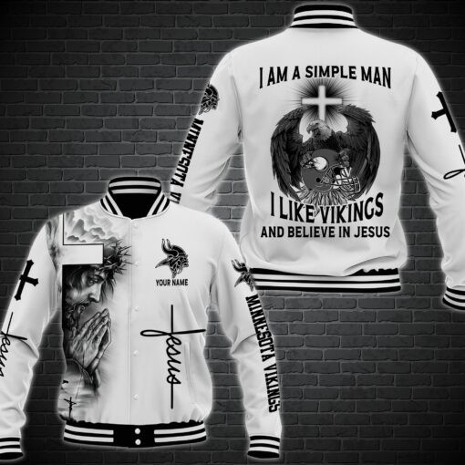 minnesota vikings personalized baseball jacket 47 dcibz