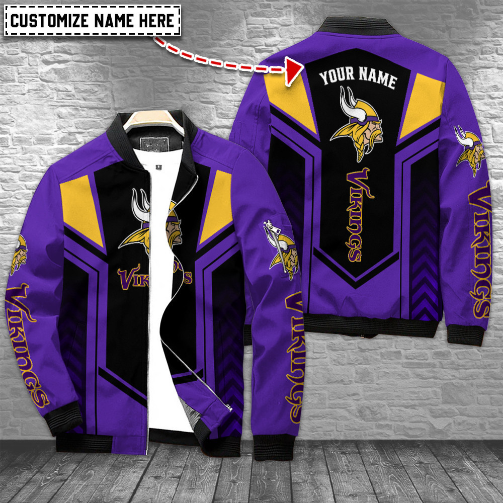 minnesota vikings personalized bomber jacket bg160 fhswl