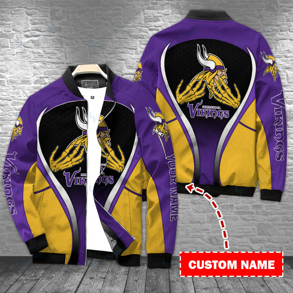 minnesota vikings personalized bomber jacket bg392 vmhhw