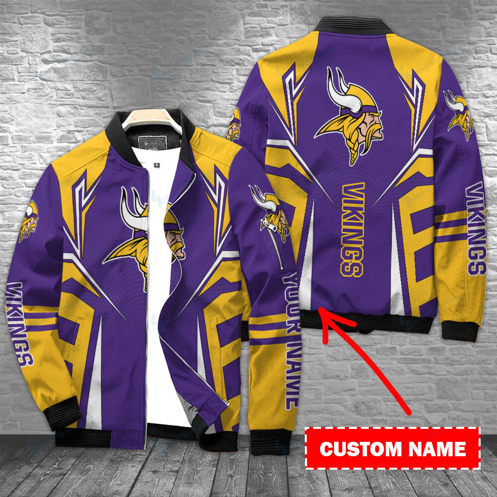 minnesota vikings personalized bomber jacket bg431 do9dj