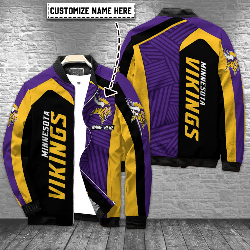 minnesota vikings personalized bomber jacket bg528 xbvoh