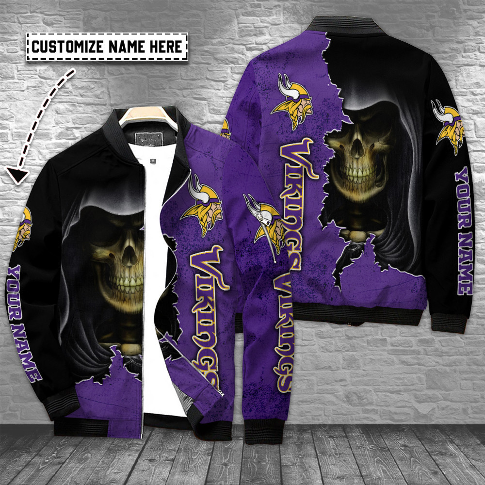 minnesota vikings personalized bomber jacket bg562 unmlq