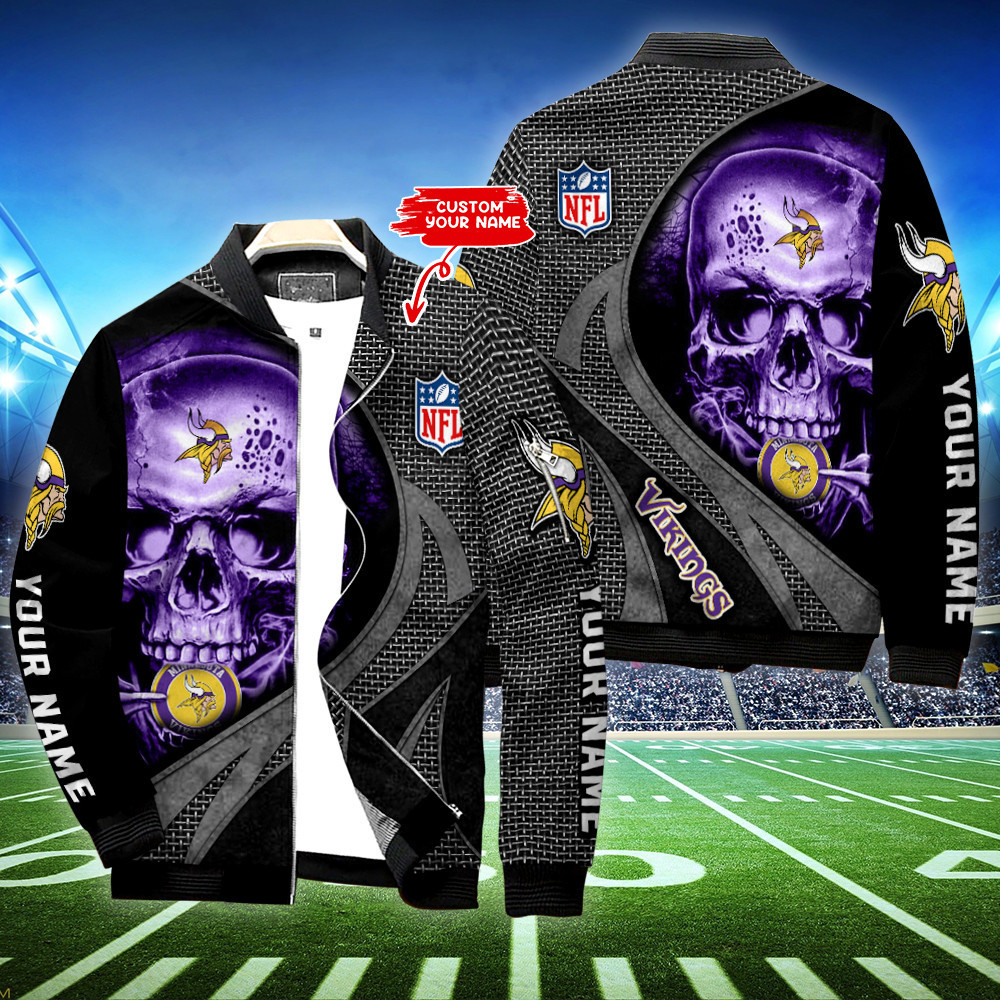 minnesota vikings personalized bomber jacket bg619 2sk3y