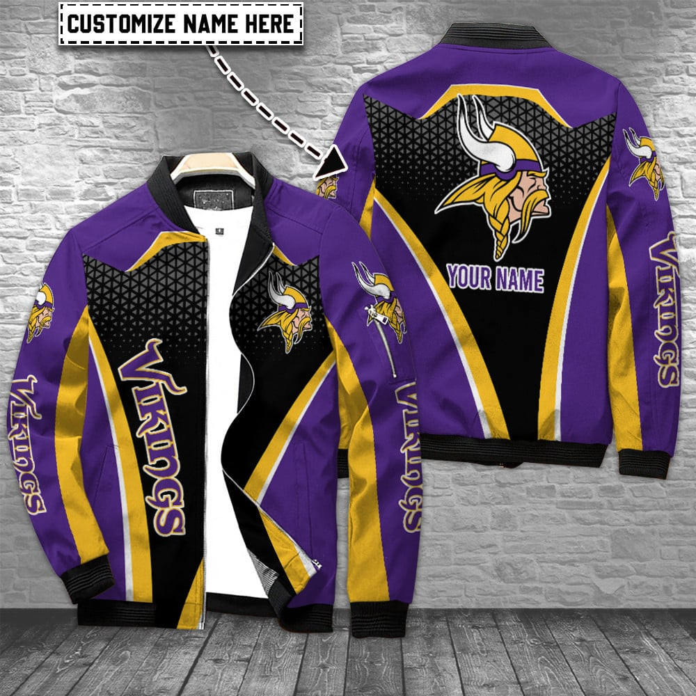 minnesota vikings personalized bomber jacket bg654 otnme