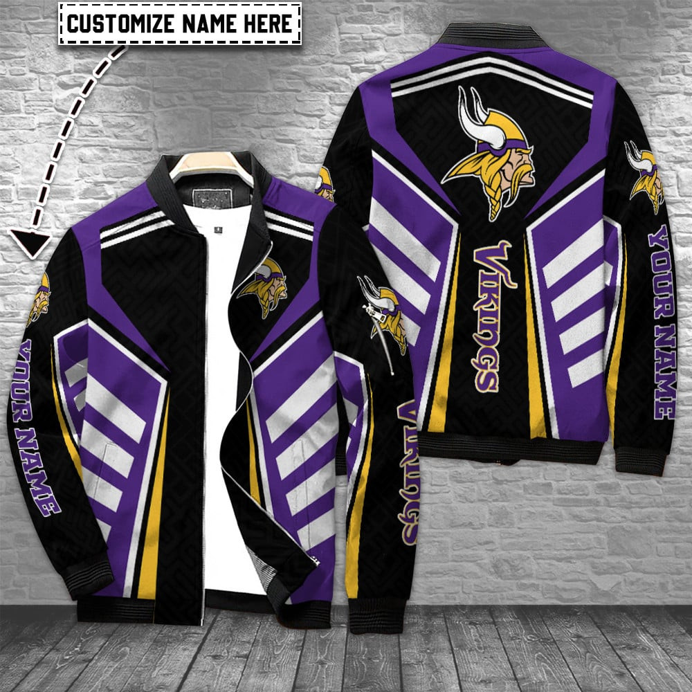 minnesota vikings personalized bomber jacket bg680 tawsy