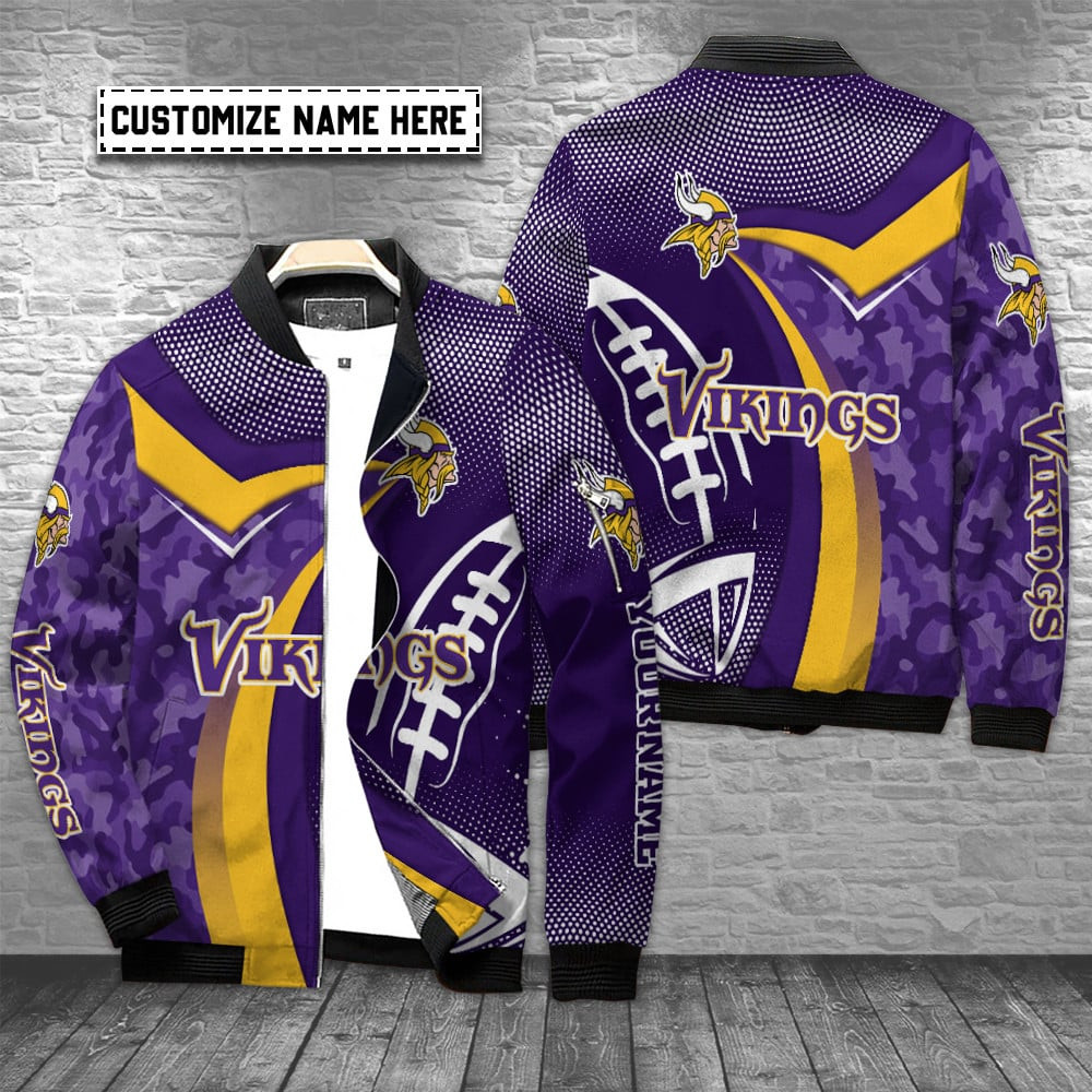 minnesota vikings personalized bomber jacket bg721 36gho