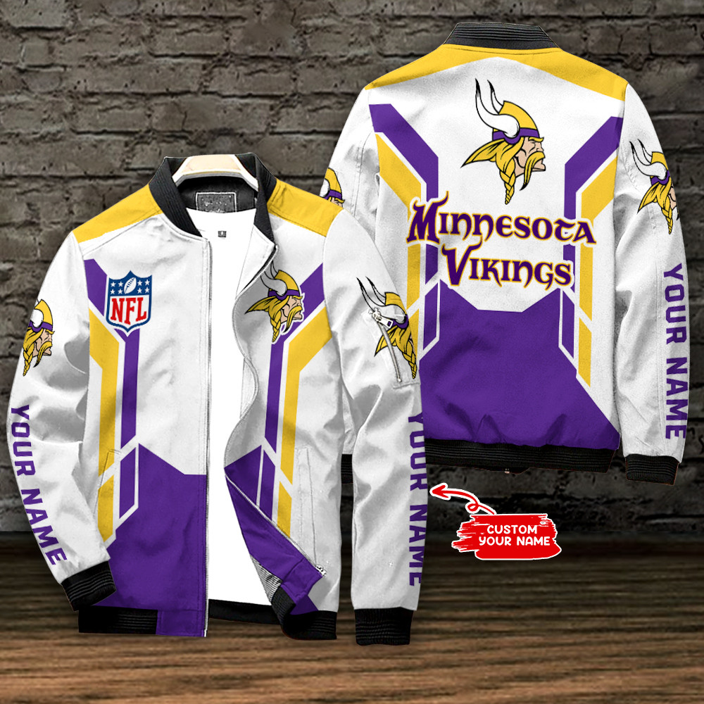 minnesota vikings personalized bomber jacket bg804 8zzal