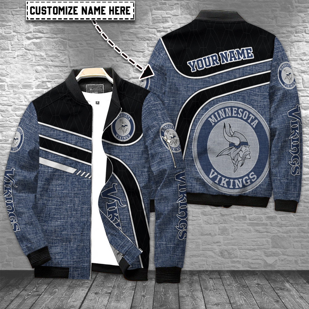 minnesota vikings personalized bomber jacket bg816 6rdyl